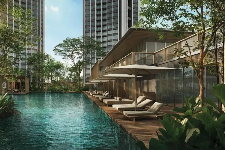 Resort-style pool at a luxury Gurugram project